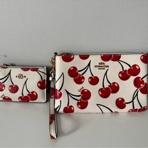Coach Cherry Pattern Wristlet Duo